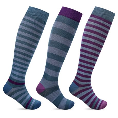 Product Image for Minfot Randiga Stödstrumpor Bambu Fjord 3-pack