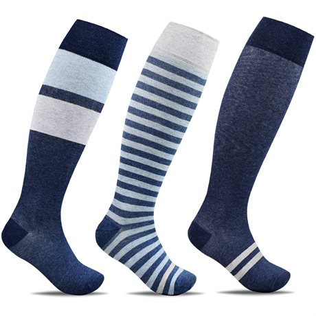 Product Image for Minfot Stödstrumpor Breda Bomull Maritim 3-pack