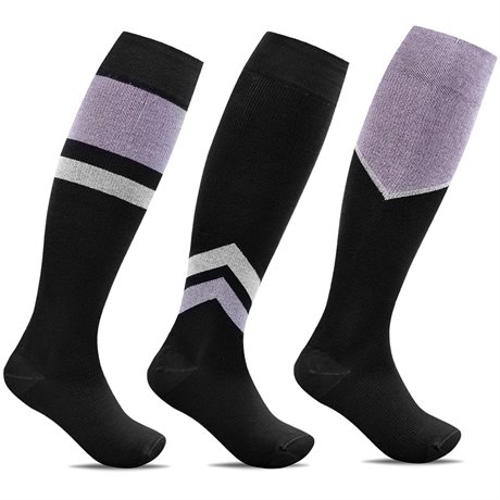 Product Image for Minfot Stödstrumpor Breda Bambu Grape 3-pack