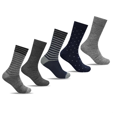 Product Image for Minfot Strumpor Merinoull Randig Navy Mix