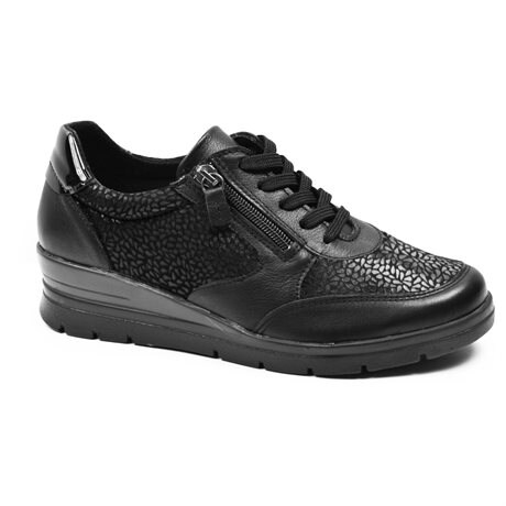 Product Image for Minfot Elin Stretch Breda Skor Dragkedja Skinn Svart