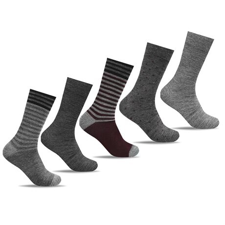 Product Image for Minfot Strumpor Merinoull Randig Bordo Mix 5-pack