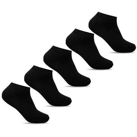 Product Image for Minfot Bomullsstrumpor Sneaker Sensitive Svart 5-pack
