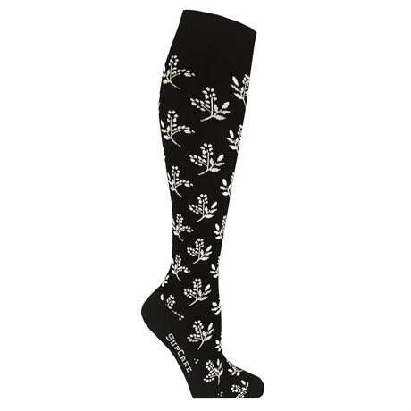 Product Image for SupCare Stödstrumpor Bambu Black White Flower