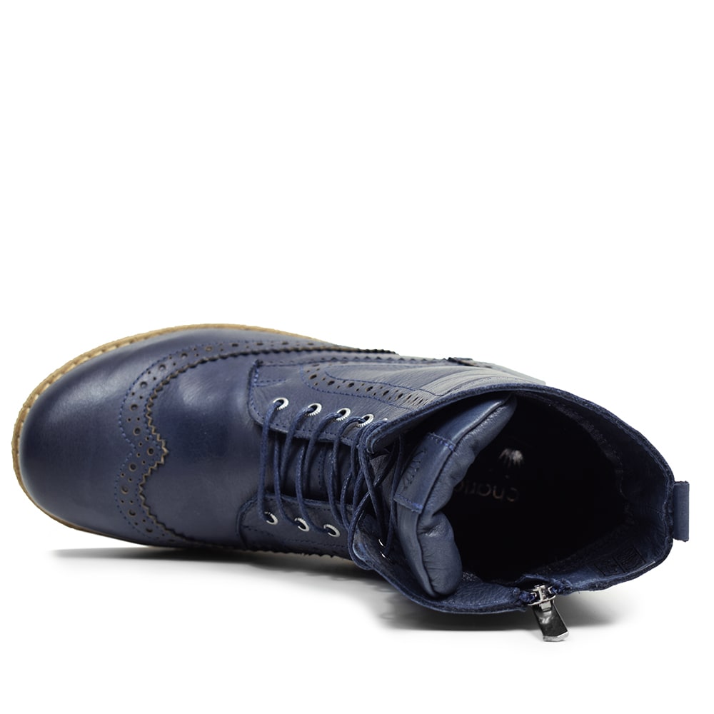 Charlotte of Sweden Boots Brogue Dark Blue hos Minfot
