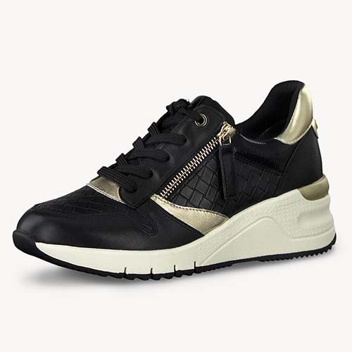 sneakers-med-dragkedja-Tamaris-Comfort-Sneakers-Black-Woven-Gold.jpg